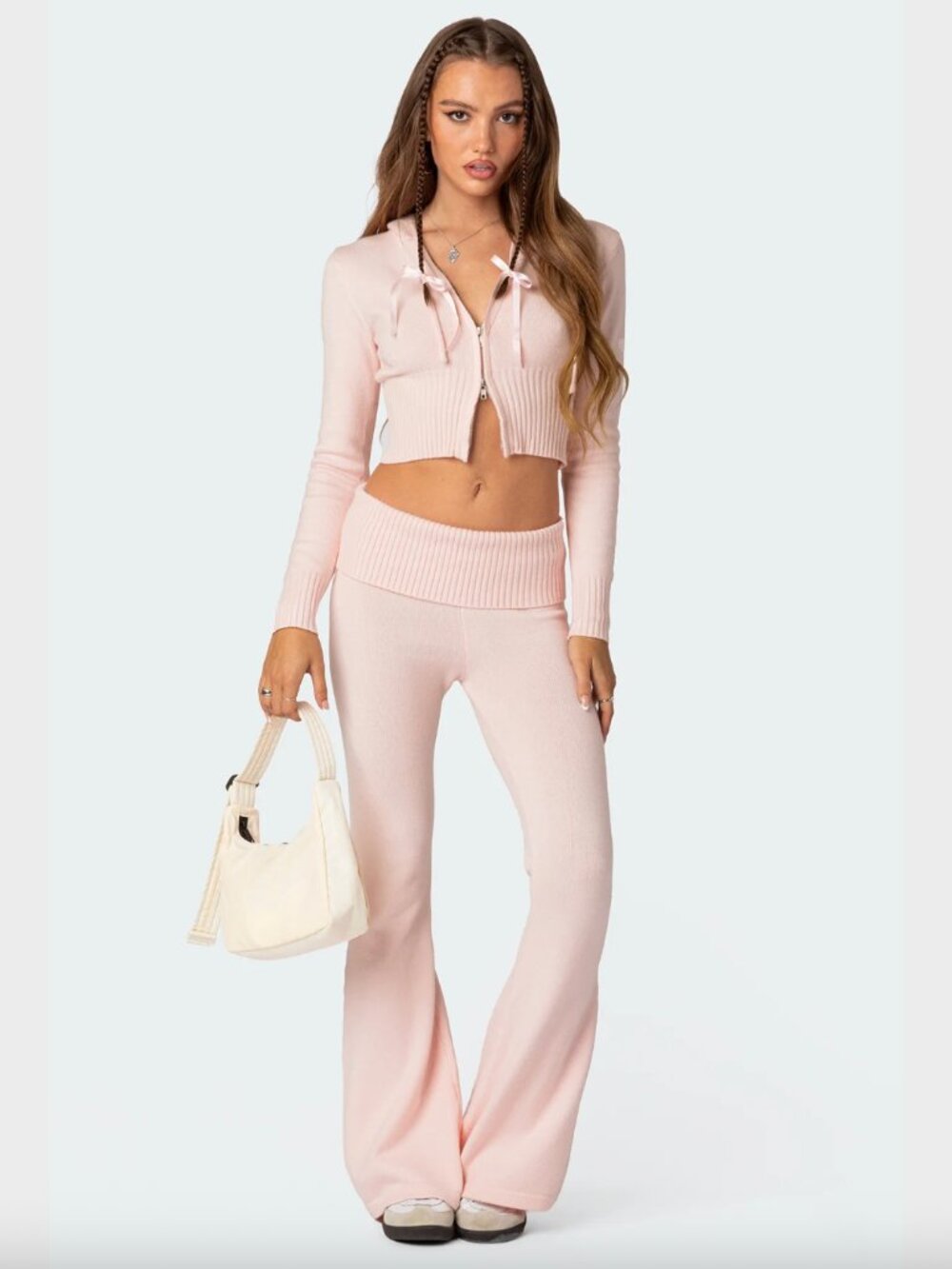Knitted Low Rise Fold Over Pants - Picture 5 of 5